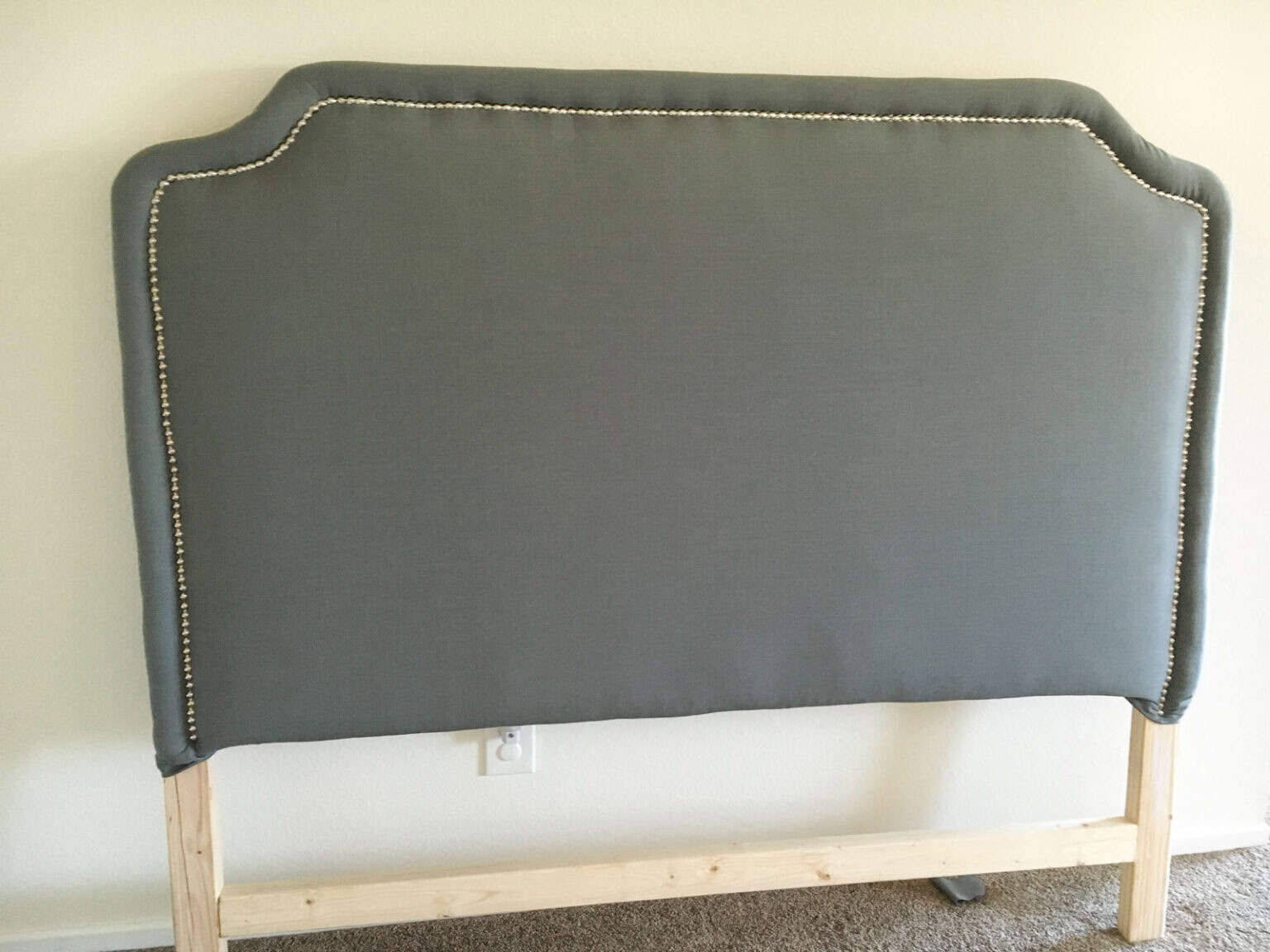 Easy DIY Upholstered Headboard With Nailhead Trim (Under $60!) - Anika ...