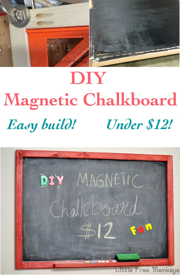 Easy Diy Magnetic Chalkboard Under 12 Anika S Life Build This Easy Diy Magnetic Chalkboard From Lumber And A Galvanized Metal Sheet Super