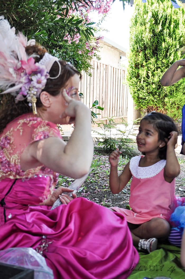Fun face painting at kids paint birthday party