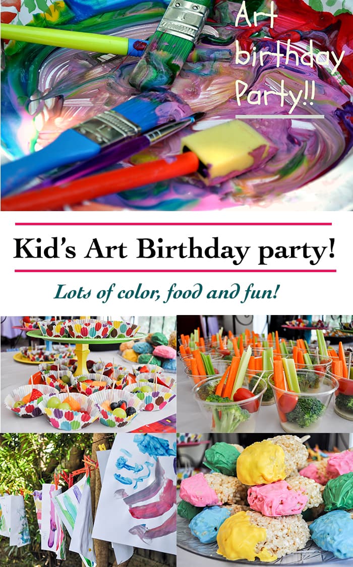 DIY Kids Art Party - Colorful Food And Decor - Anika's DIY Life