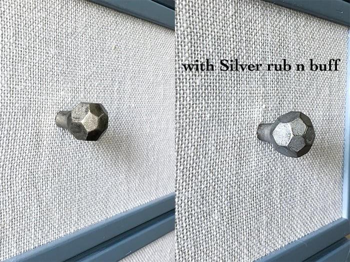 Add special shine to dark knobs using Silver rub n buff