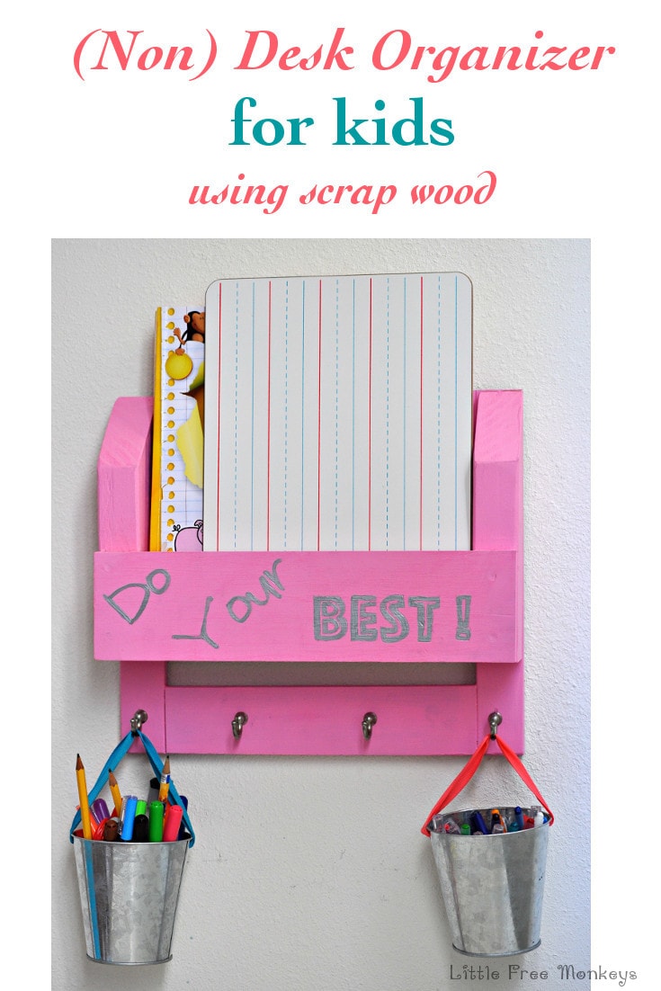 Easy Diy Magnetic Chalkboard Under 12 Anika S Life Kids Desk Organizer Or Homework Station Using S Wood Little Free Monkeys