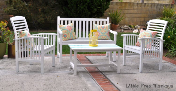 Painted Wood Patio Furniture painting outdoor wood - patio set makeover - anika's diy life Painted Wood Patio Furniture painting outdoor wood - patio set makeover - anika's diy life