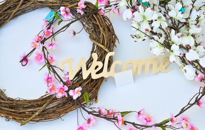 Make an easy and gorgeous DIY Spring wreath for under $15. Reuse a grapevine wreath for every season! 