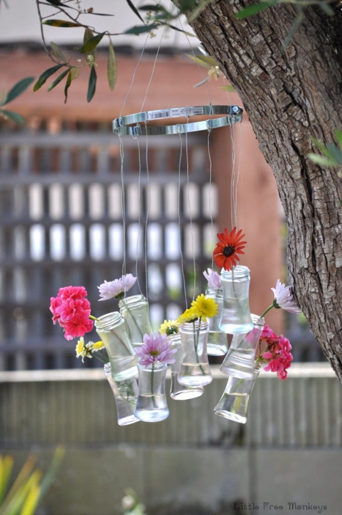 Diy Wind Chime And Decor From Upcycled Bottles Anika S Life Diy Wind Chimes And Decor From Upcycled Bottles Little Free Monkeys