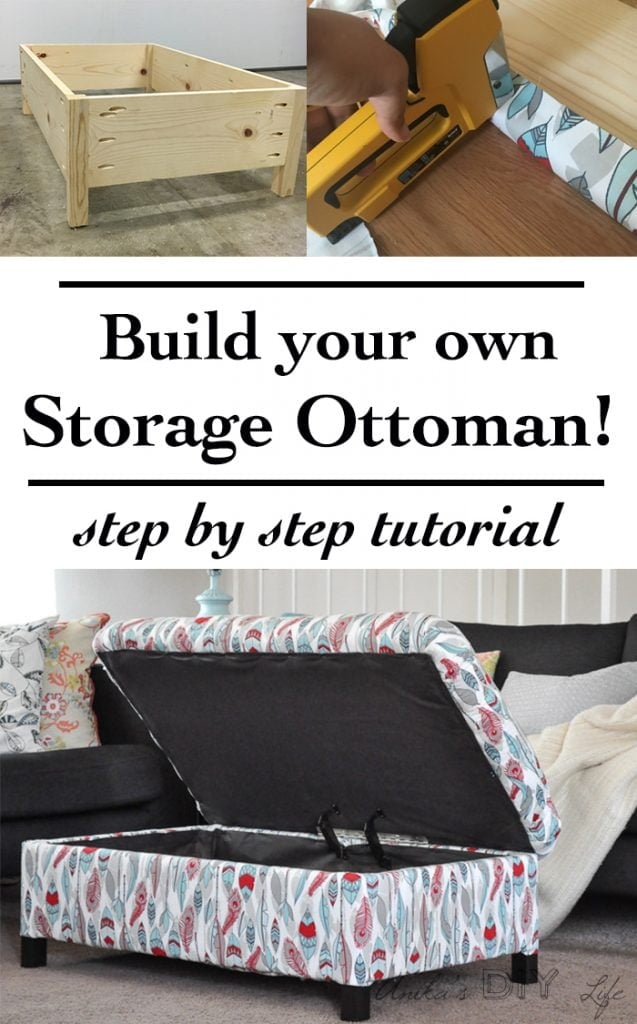 DIY Upholstered Storage Ottoman How to Build an Ottoman Full Tutorial