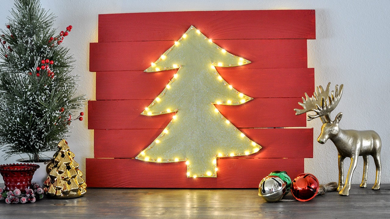DIY Christmas Wall Decor Idea Light Up Led Tree Anika s DIY Life