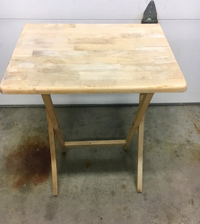 This table used to be covered with mold and grime! Check out how it was cleaned and is now ready for a makeover!