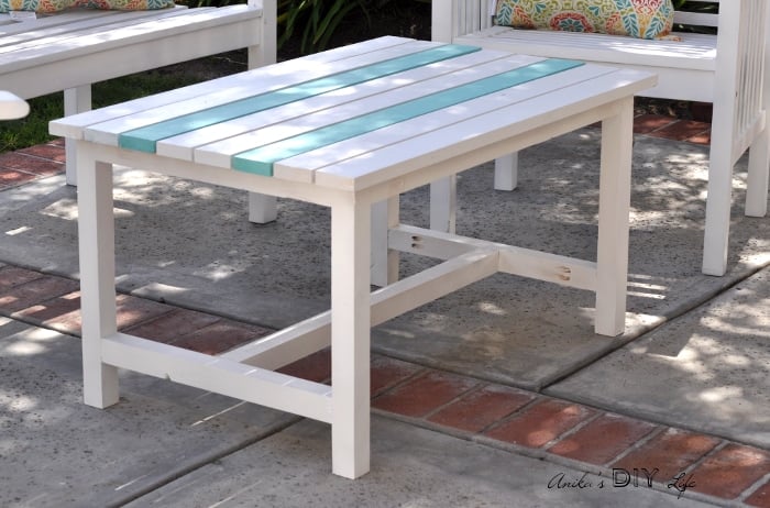 DIY coffee table in patio