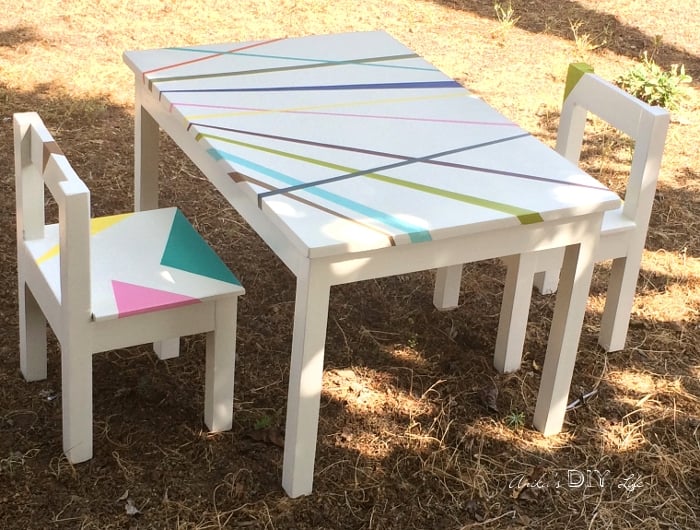 kiddies wooden table and chairs