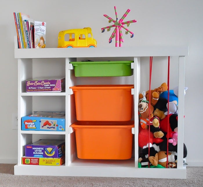 toy rack with bins