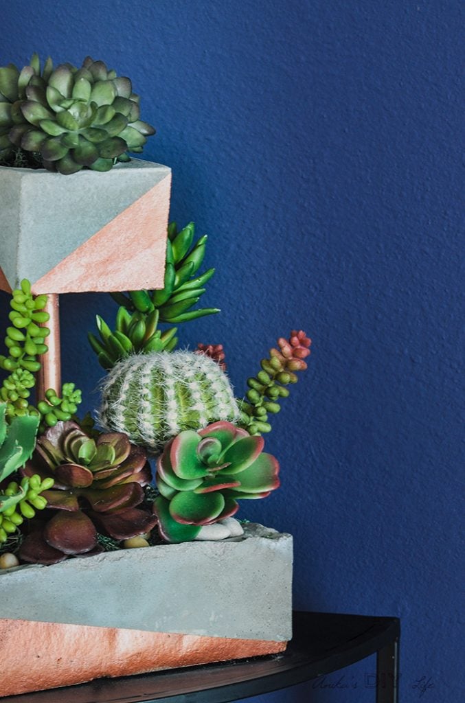 Tiered DIY Concrete Planter With Copper Pipe - Anika's DIY Life