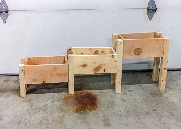 Completed three tier planter box
