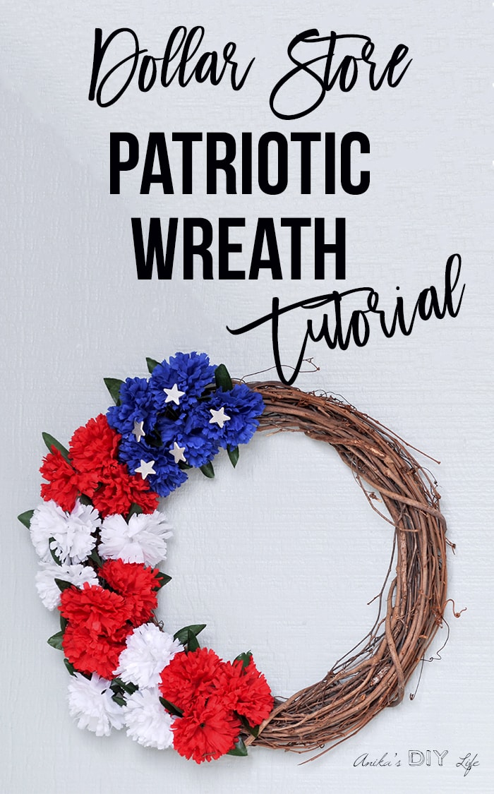 How to make a red white and blue wreath
