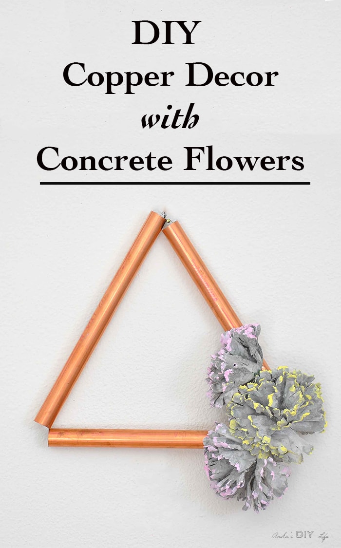 Easy DIY Copper decor with concrete flowers- Video tutorial