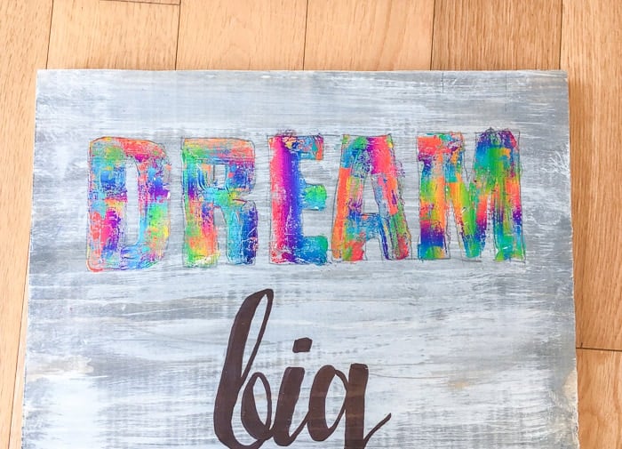 Dream big - wall art for kids room using deco foil and adhesive