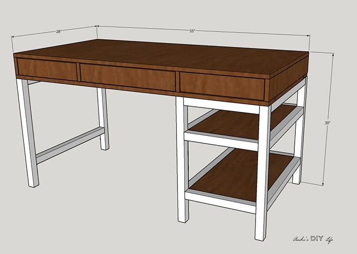 Diy Modern Farmhouse Desk Plans And Video Anika S Diy Life