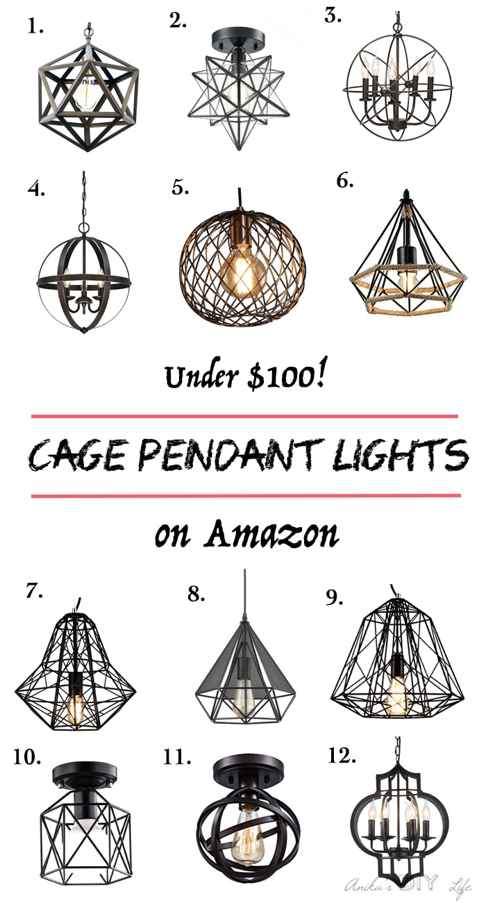 Affordable Cage pendant lights. All less than $100! Can you believe these awesome choices!
