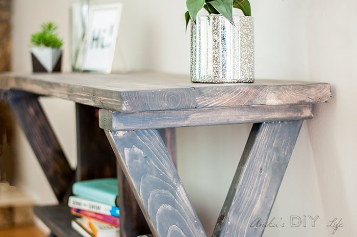 How To Build An Easy DIY X leg Console Table Plans Anika s DIY