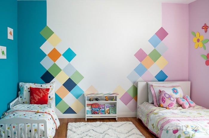 How To Colorful Accent Wall For Kids Room Anika S Diy Life