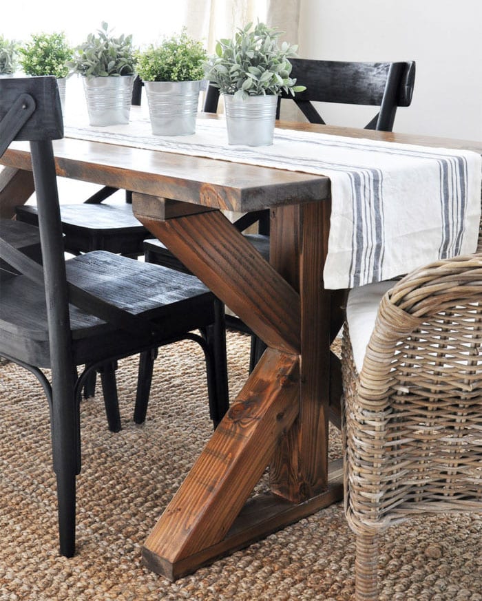 X-brace dining table | industrial farmhouse | many more X-leg furniture ideas