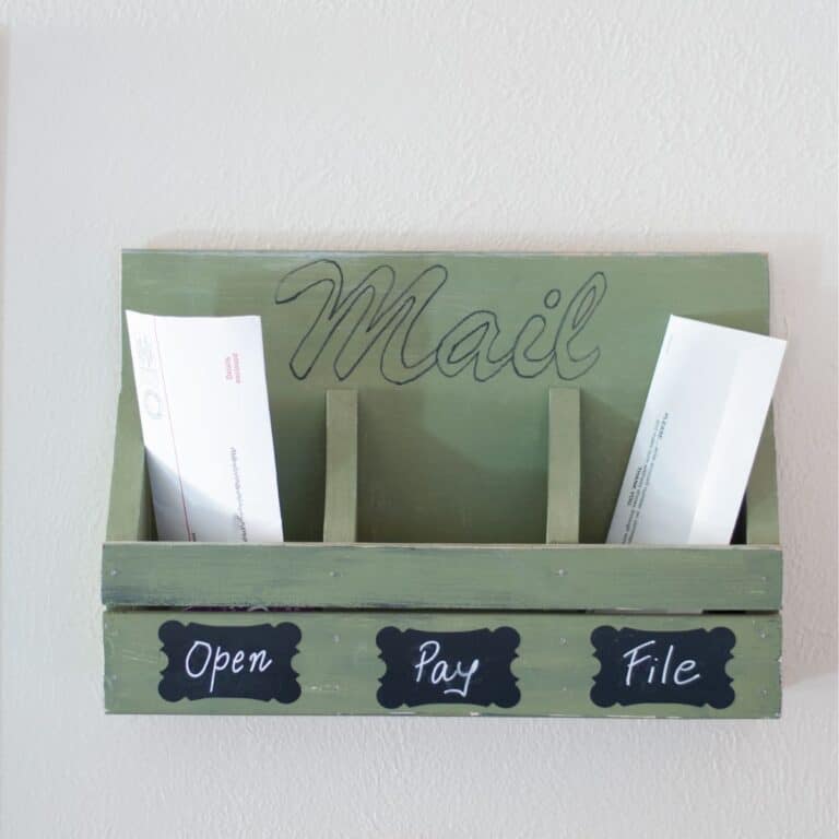 Easy DIY mail organizer hanging on the wall
