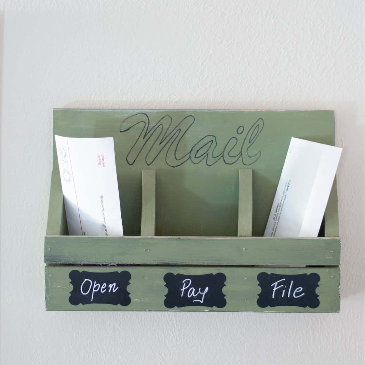 Easy DIY mail organizer hanging on the wall