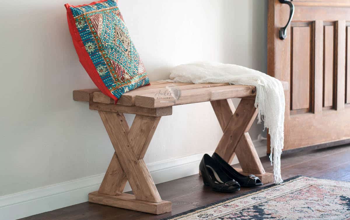 2X4 bench in an entryway