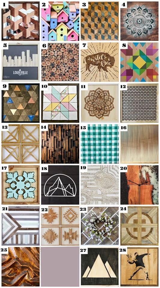 Collage of gorgeous DIY wood wall art ideas