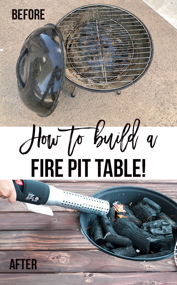DIY Patio Table With Fire Pit Step By Step Tutorial And Plans To Build