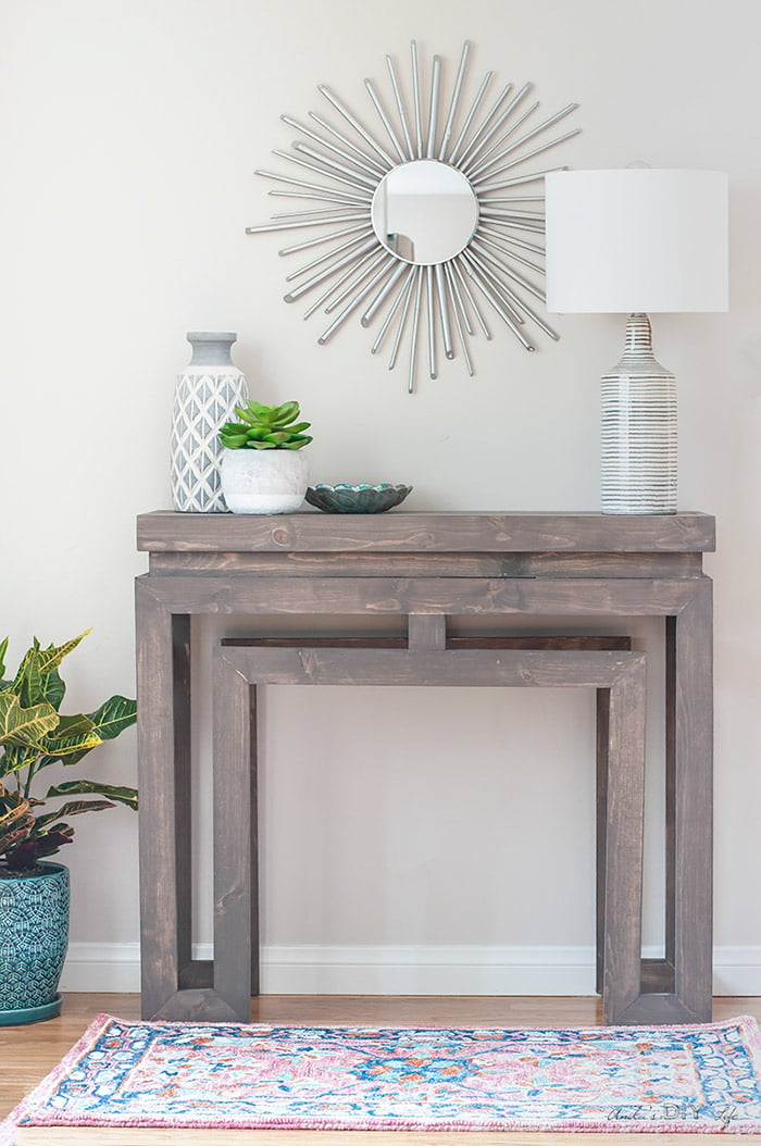 Full view of the DIY console table