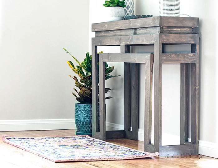 Side view of DIY console table