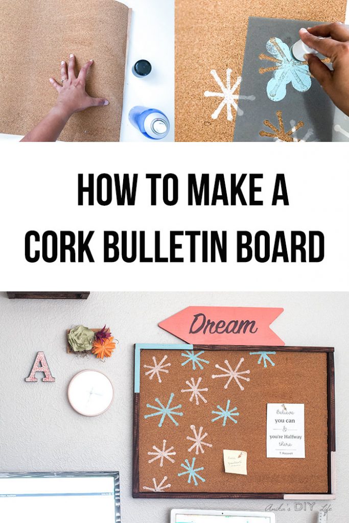 How To Make A Stenciled DIY Cork Board Full Tutorial