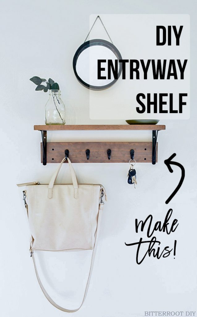 DIY Entryway Shelf With Hooks