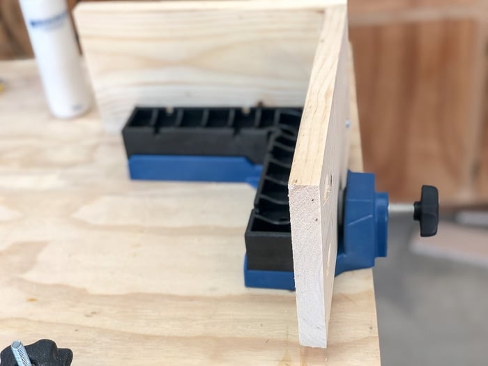 Using a corner jig to assemble a drawer box