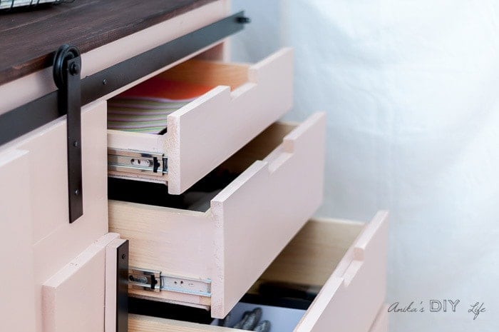 3 drawers in a cabinet built perfectly functional
