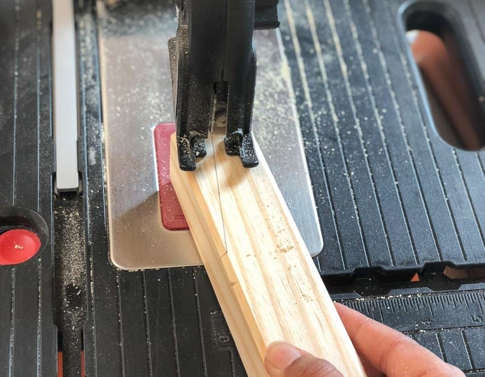 Cutting feet for the Ikea Tarva makeover
