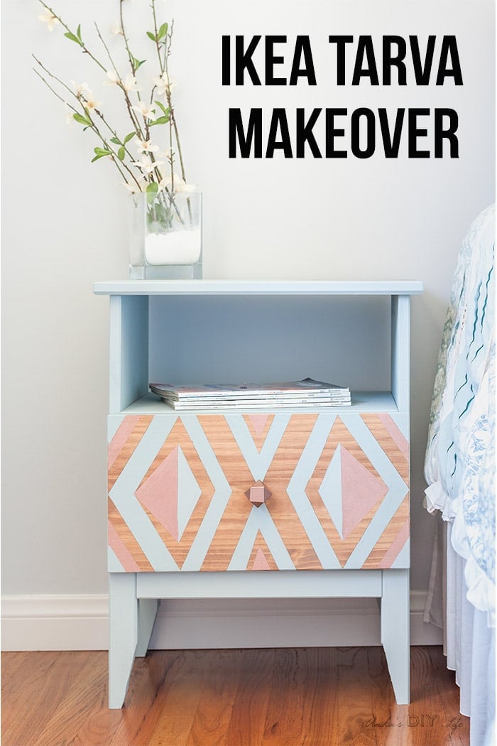 Ikea tarva nightstand makeover with text overlay
