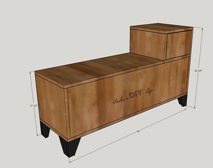 DIY Entryway Bench With Storage - Wooden Storage Bench With Plans