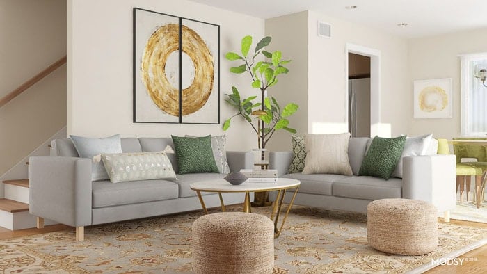 Living room makeover - Design 2 - Modsy designs