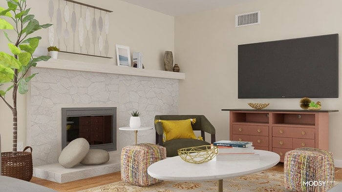 View of Fireplace in Modsy Design