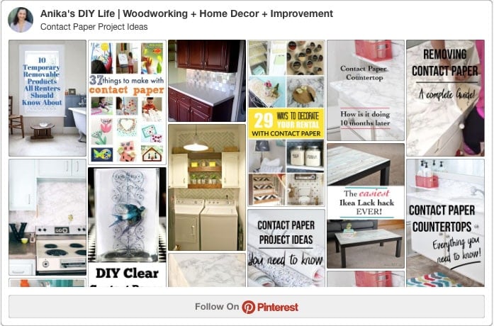Pinterest board for contact paper project ideas