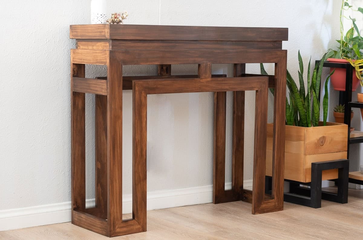 DIY Modern console table in the entryway