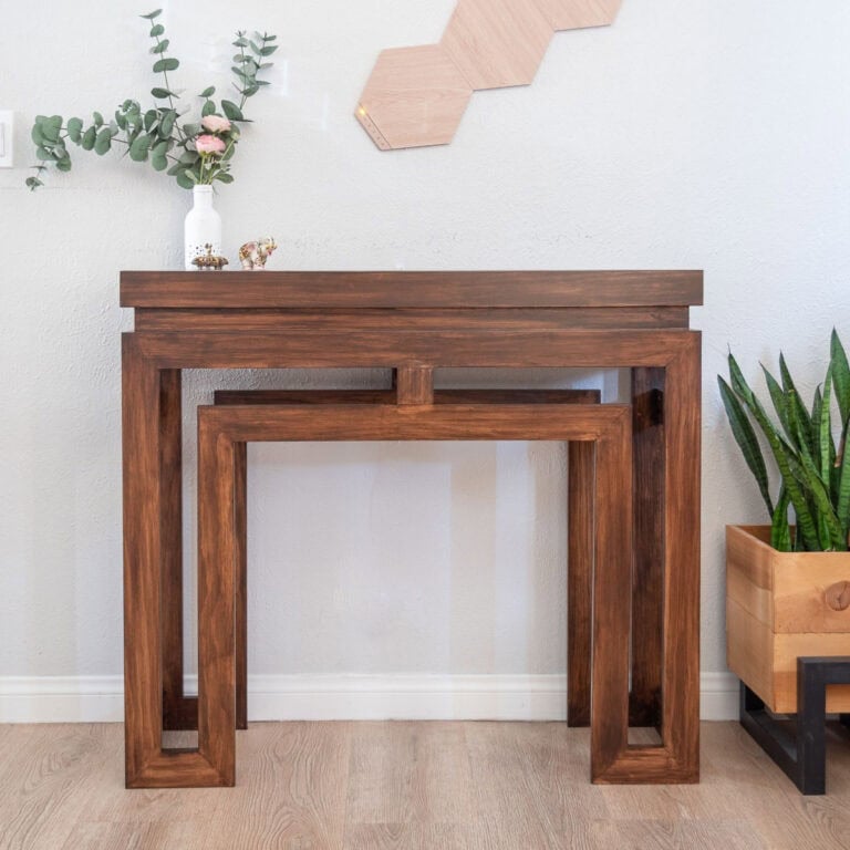 Build a stylish DIY console table for just $140! Learn step-by-step how to build a console table inspired by a $599 designer piece - easy & budget-friendly.