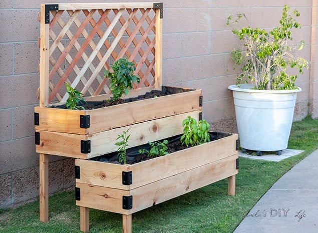 Diy Tiered Raised Garden Bed Full Tutorial And Plans Anika S