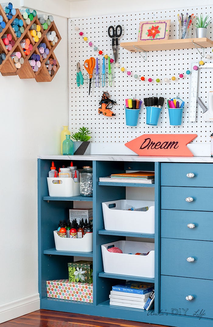 How To Build A DIY Craft Closet Organizer With Drawers - Anika's DIY Life