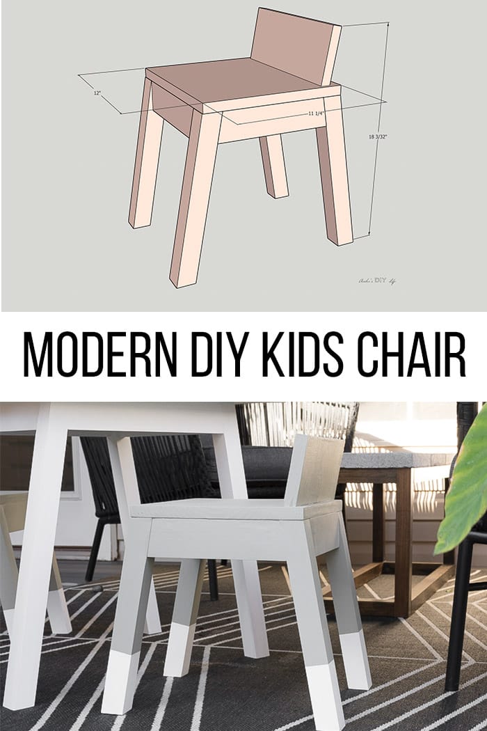 Easy And Simple Modern Angled Leg DIY Kids Chair Printable Plans