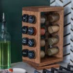Build your own DIY rotating spice rack! This lazy susan wooden spice rack is an easy, one-day project perfect for kitchen organization and makes a great gift.