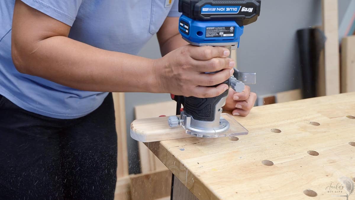 routing out the edges of the board for the jewelry organizer