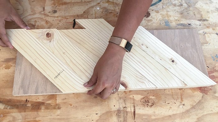 dry fitting planks for a DIY house number sign